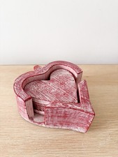Rustic Red Pink Heart Wood