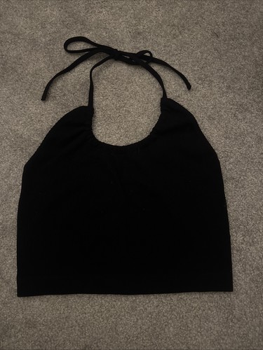 Primark black halterneck crop - black,