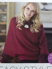 Ladies Oversized Cape-Style Slash Neck Sweater 4 Ply KNITTING PATTERN -Size 8-26