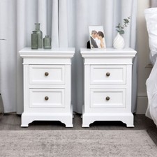 Pair of White Two Drawer