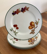 REDUCED Royal Worcester 'Evesham Vale' ~ 3 Salad/Dessert Plates ~ 8.2" diameter.