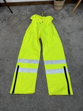 Ex Police Hi Vis Waterproof Over Trousers Builder Biker Outdoor Wet Weather