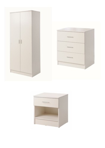 White wardrobe chest - white, of