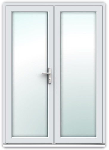 White upvc french doors back - upvc,