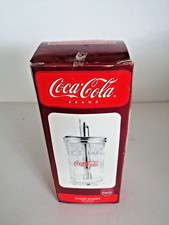 Vintage Official Coca Cola Logo Glass & Metal Sugar Shaker Dispenser 