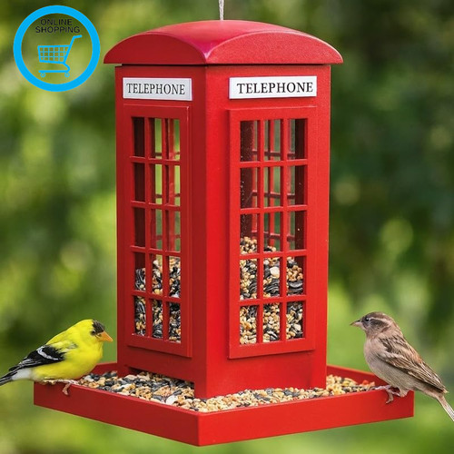 Red telephone box - telephone, feeder
