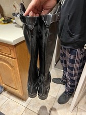 Ariat Womens Monaco Tall Stretch Zip Riding Black Patent Leather Boots