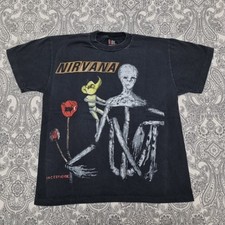 Vintage Nirvana Shirt L Incesticide Sliver Bleach Nevermind Kurt Cobain Print 