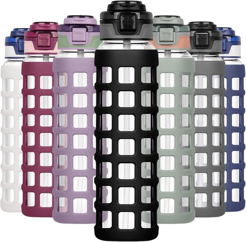 Glass water bottle litre - bottle, /
