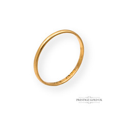 22ct Thin Gold Wedding Band, Hallmarked Crown 22, UK U 1/2 - US 10 1/4