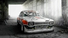 MK1 FORD ESCORT RACING CAR 20X30 INCH FRAMED CANVAS WALL ART COVERING DECO UK