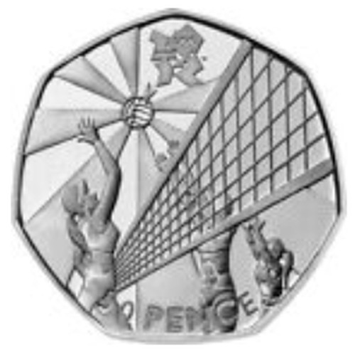 50p volleyball circulated 2011 - volleyball,