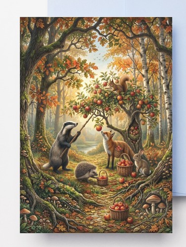 Apple picking greeting - apple,