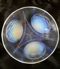 Large Size Sabino Glass Art Deco French Bowl Oysters Pattern Opalescent 1930s