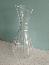 STUART CRYSTAL CARAFE DECANTER WATER WINE DIMPLES & STRIPES HEAVY QUALITY 27cm