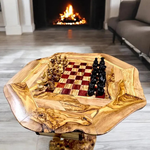 Handcrafted olive wood chess - handcrafted,