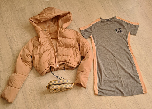 Pink cropped hooded - cropped, quilted