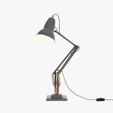 Desk Lamp Grey & Brass Anglepoise Adjustable Shade Original 1227