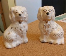 Pair Beswick Royal Doulton Mantle Dogs, Wally, Miniature Dogs, spaniels 