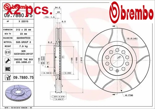 Pcs front brake disc set - brake,