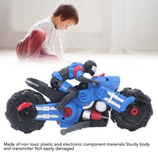 Blue 1/10 RC Motorcycle Toy