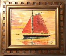 Sail boat oil board - oil, on