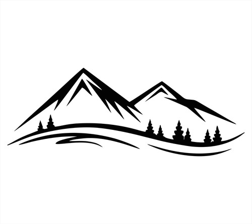 Mountains vinyl decal - decal, sticker