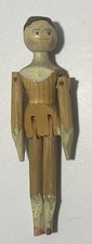 SMALL ANTIQUE GRODNERTAL JOINTED WOODEN PEG DOLLS HOUSE DOLL, 10.6cm TALL