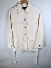 ZARA Womens Jacket Ecru Belted