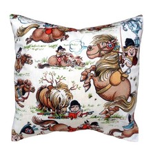 Thelwell Pony Horse  Filled Cushion Vintage Fabric 