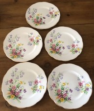 Queen Anne Old Country Spray English Fine Bone China 9 Piece Set Vintage MCM VGC