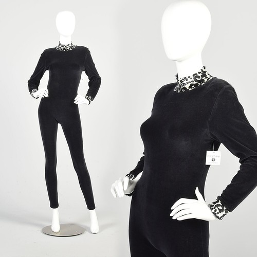 Small 1990s black - catsuit, sexy