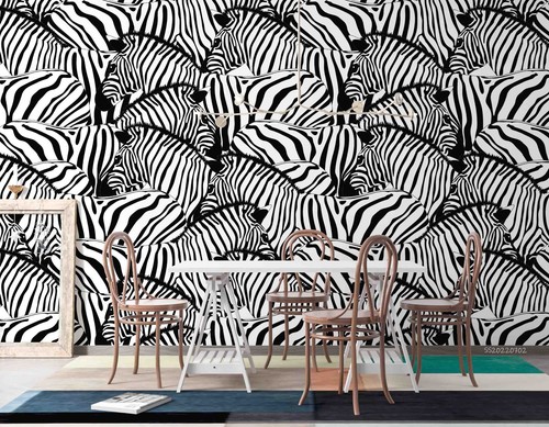 Zebra black white - 3d, pattern