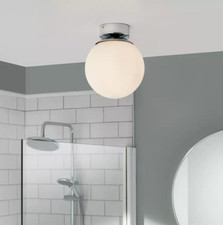 read INFO see Habitat Opal Glass Bathroom Flush Ceiling Light - White Chrome