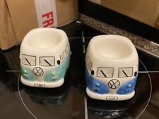 Pair of VW Camper Van Campervan Ceramic Egg Cups Retro NEW