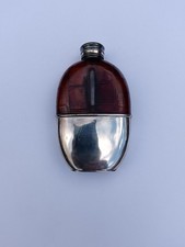 Vintage glass and leather - glass, hip