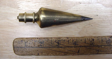 Old Used Tools,Vntg General Hdwre Mfg. Co. 8 oz., Brass Plumb Bob,4-3/8",VGC