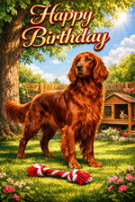 Irish Setter Birthday Card A5