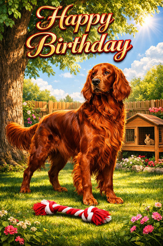 Irish setter birthday card - irish,