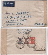 India 1944 WW2 cover form Group Two POW Camp to London