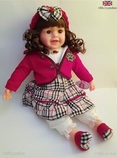 Big Reborn Baby Dolls 60cm Soft body Hair Beautiful Toddler Girl Gift Toy No BOX