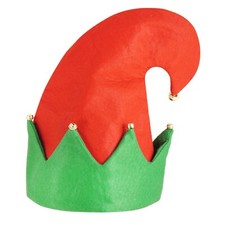 Christmas Elf Hat With Bell Adults Fancy Dress Xmas Party Costume Accessory