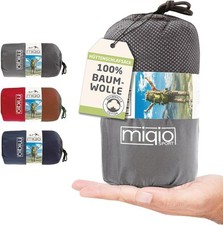 MIQIO 2in1 Cotton Sleeping Bag Liner and Lightweight XL Size Double Travel Bed 