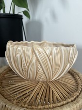 Vtg SylvaC 2482 Planter Chrysanthemum Beige Leaf Plant Pot Bowl  1950  Ceramic