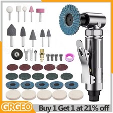90° 1/4" Right Angle Grinder Polisher Air Die Grinder Sander Kit Grinding