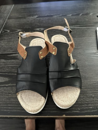 Black tan white low platform - black,