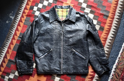 Vtg 50s italian black - black, goatskin