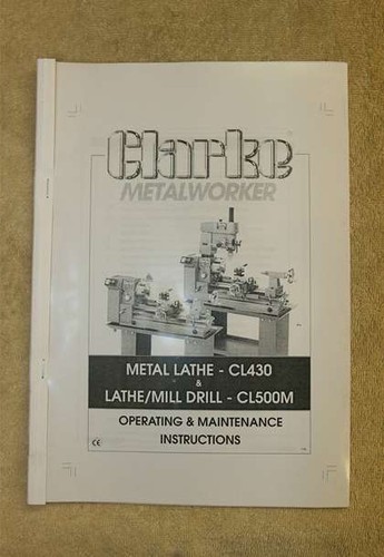 Clarke cl430 cl500m lathe - clarke,