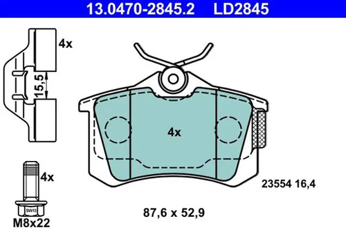 Brake pads 0470 2845 - brake, 13.0470-2845.2