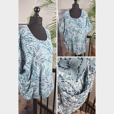 Blue LADIES TUNIC Shirt Cotton